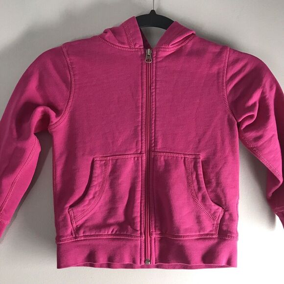Hanna Andersson Girls 100cm Size‎ 4 Jacket Pink Zip Up Hoodie Basic Sweatshirt - Picture 2 of 11